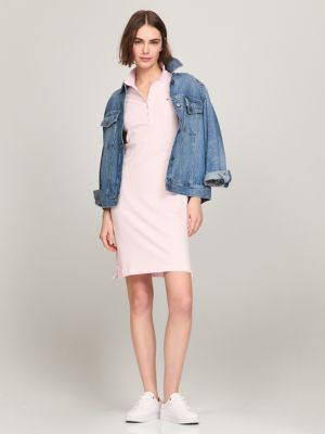 Stretch-Cotton Regular Fit Polo Dress, Cradle Pink