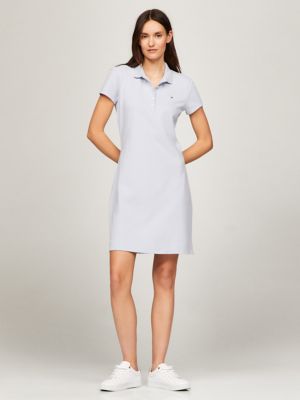 Stretch-Cotton Slim Fit Polo Dress, Breezy Blue