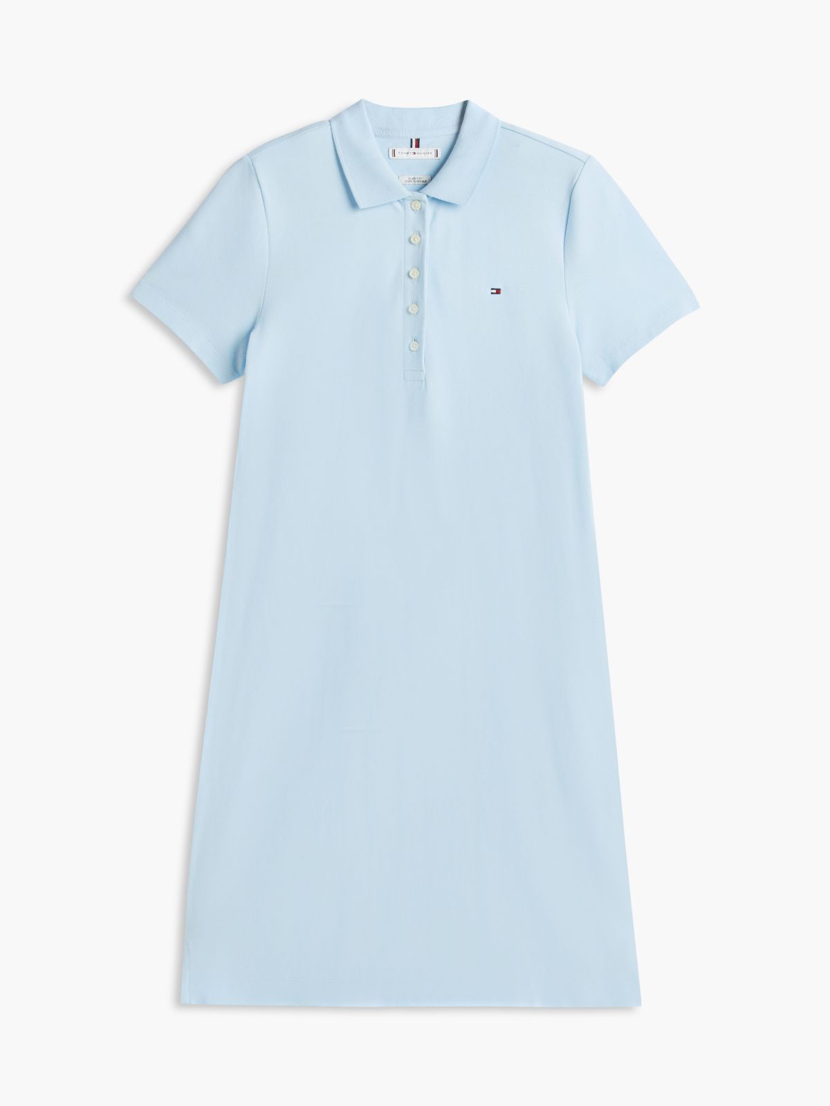 Classic Fit Stretch Cotton Polo Dress — Light Wash