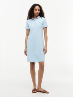 Classic Fit Stretch Cotton Polo Dress — Light Wash 1