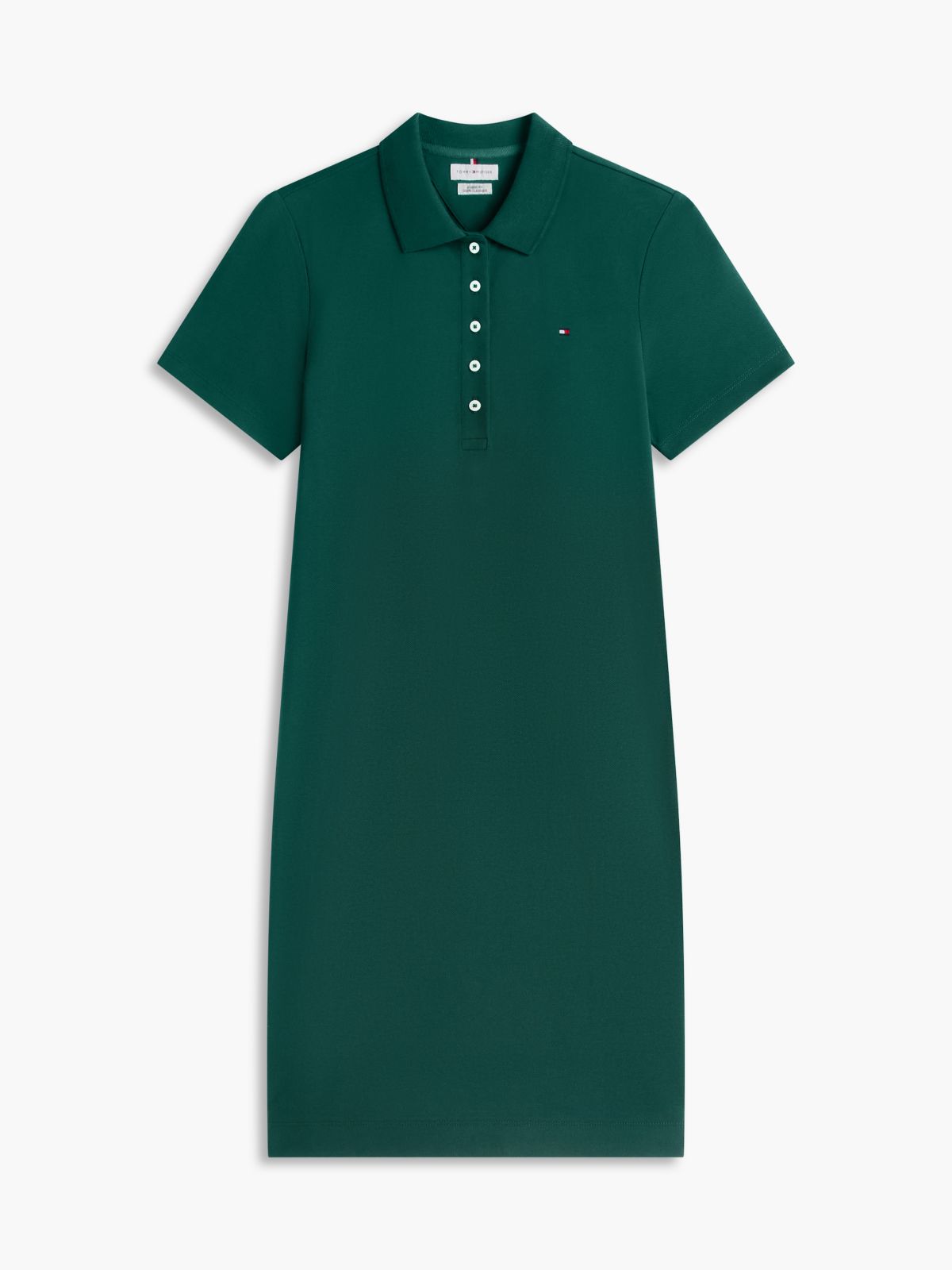 Classic Fit Stretch Cotton Polo Dress — Ornamental Green