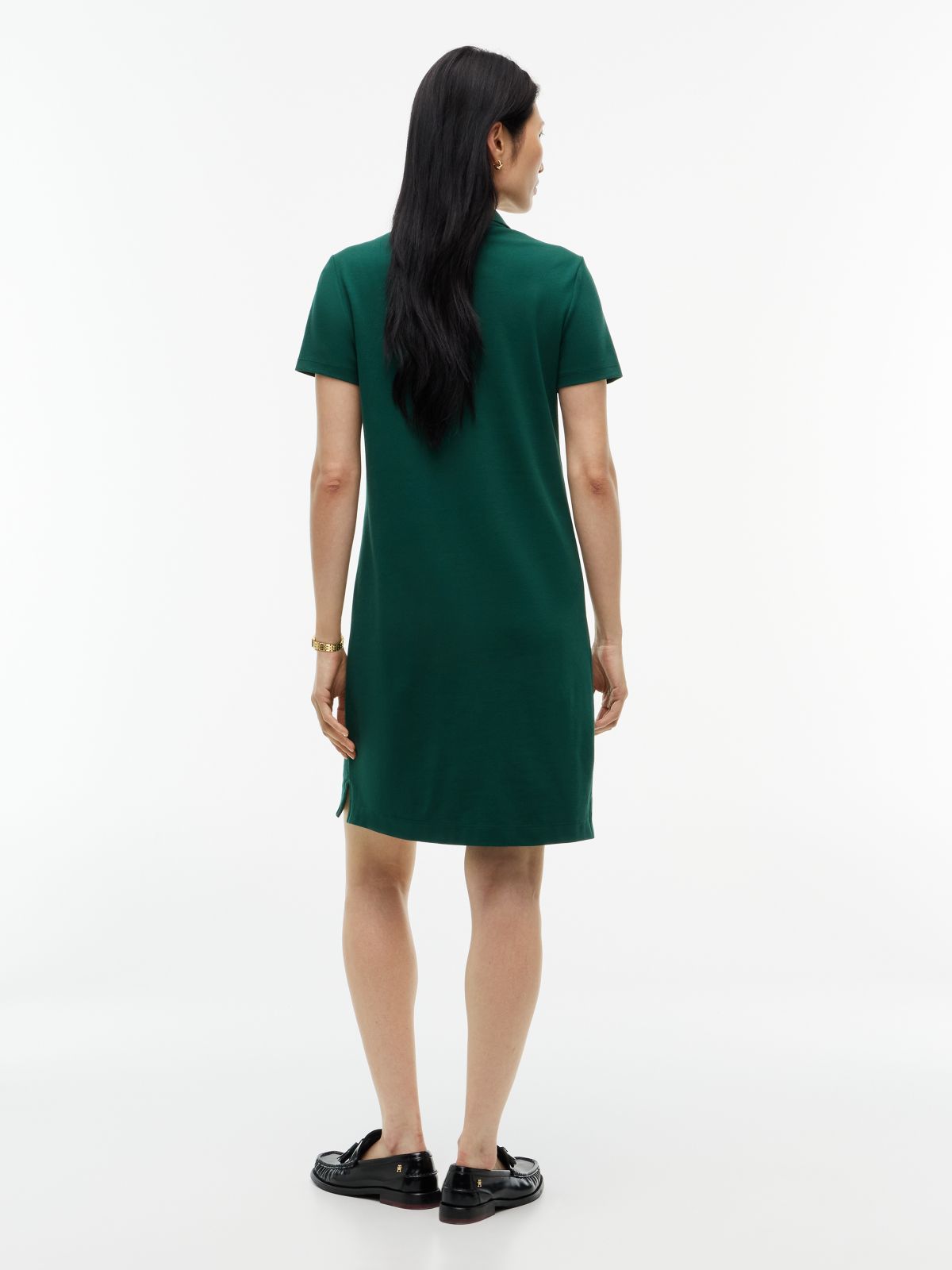 Classic Fit Stretch Cotton Polo Dress — Ornamental Green
