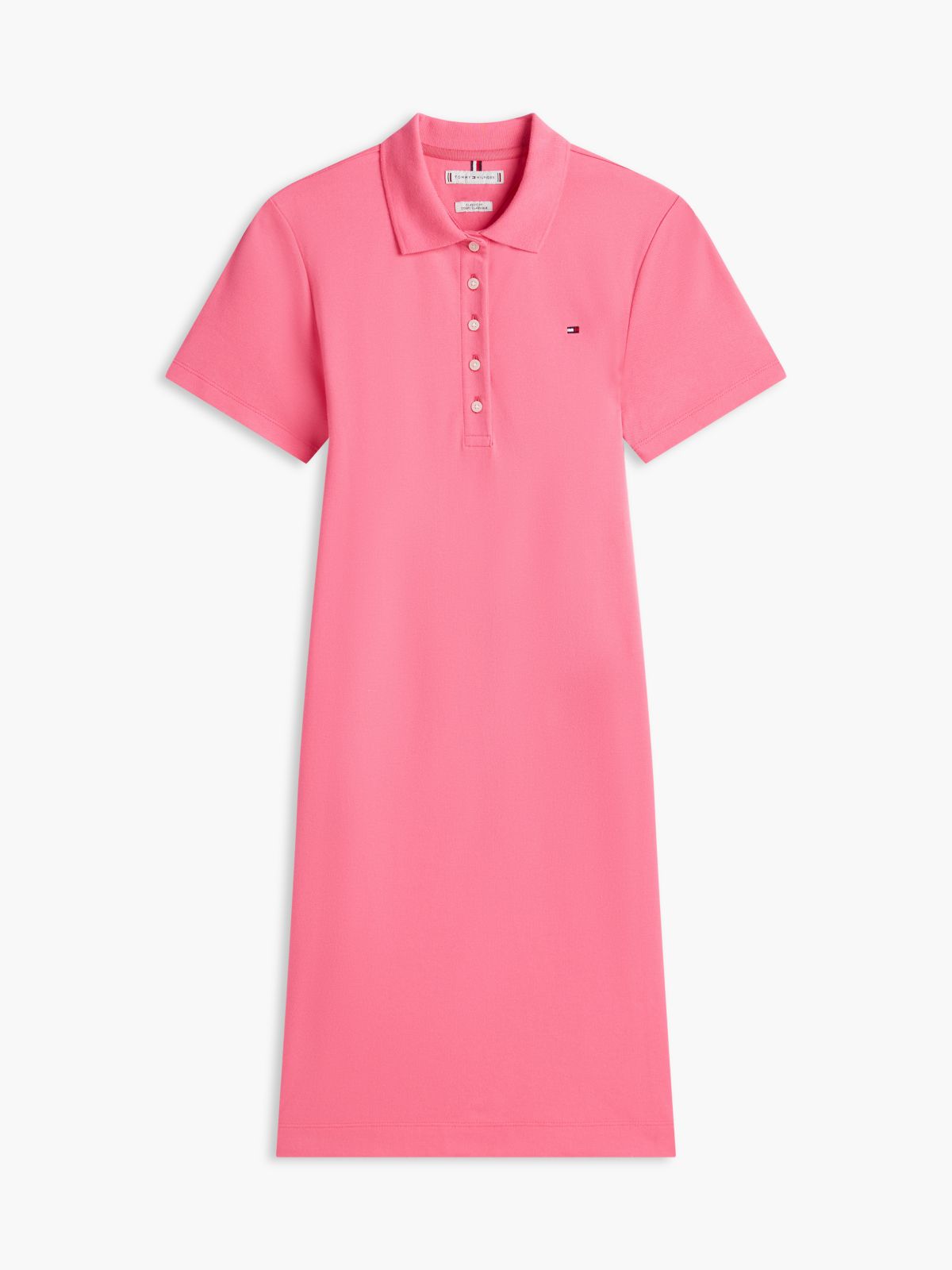 Classic Fit Stretch Cotton Polo Dress — Garden Rose