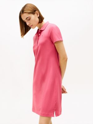 Tommy Hilfiger Women's Classic Fit Stretch Cotton Polo Dress - Pink - XXS