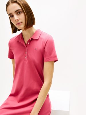 Tommy Hilfiger Women's Classic Fit Stretch Cotton Polo Dress - Pink - XXS
