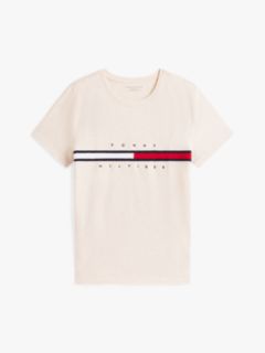 Embroidered Flag Stripe Logo T-Shirt — Beige Heather 5