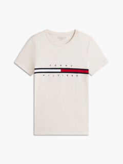 Embroidered Flag Stripe Logo T-Shirt — Beige Heather 6