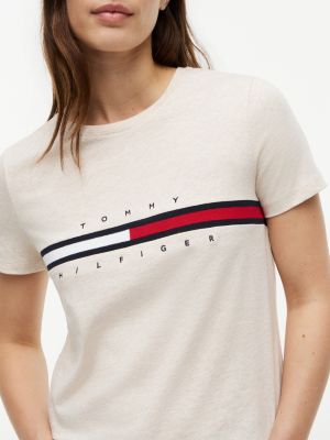 Женские футболки Tommy Hilfiger Embroidered Flag Stripe Logo T-Shirt — фото 3