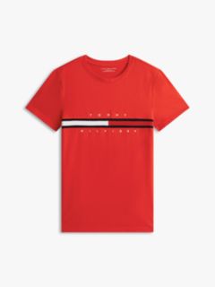 Embroidered Flag Stripe Logo T-Shirt — Deep Crimson 5