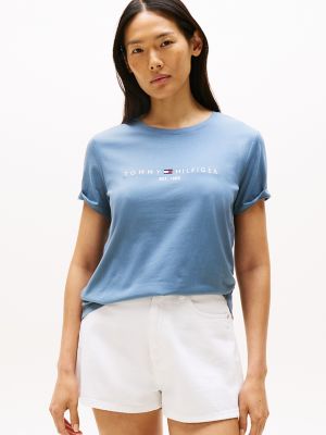 Embroidered Tommy Logo T-Shirt, Blue Coal