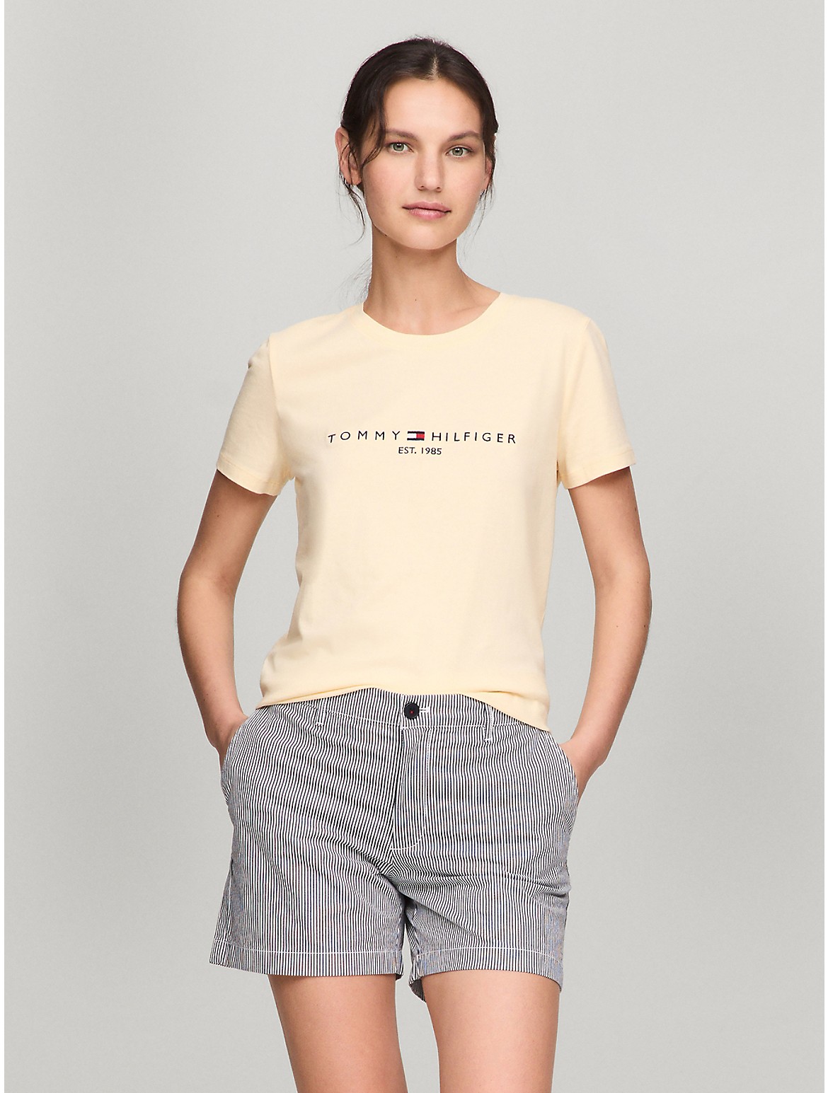 Tommy Hilfiger Embroidered Tommy Logo T In Neutral