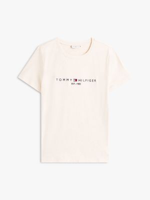 Женская футболка Tommy Hilfiger Embroidered Tommy Logo, цвет: Бежевый меланжевый — фото 5