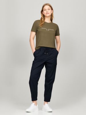 Embroidered Tommy Logo T-Shirt, Platinum Olive