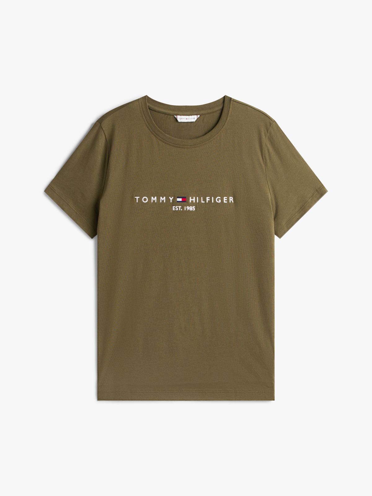 Embroidered Tommy Logo T-Shirt — Platinum Olive