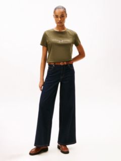 Embroidered Tommy Logo T-Shirt — Platinum Olive 3