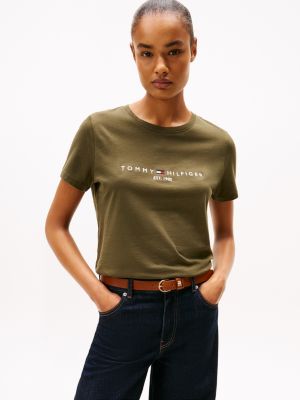 Embroidered Tommy Logo T-Shirt, Platinum Olive