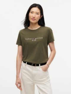 Embroidered Tommy Logo T-Shirt — Platinum Olive 1