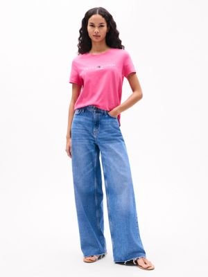 Embroidered Tommy Logo T-Shirt, Fandango Pink