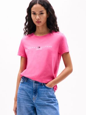 Embroidered Tommy Logo T-Shirt, Fandango Pink