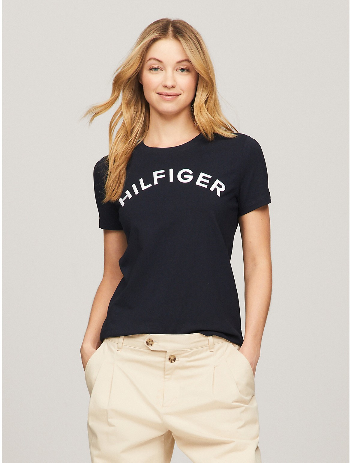 Tommy Hilfiger Women's Embroidered Hilfiger Logo T-Shirt