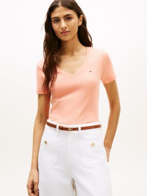 V-Neck Favorite T-Shirt, Sunset Coral