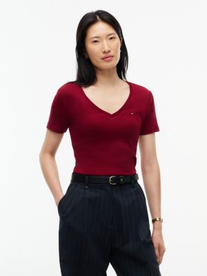 V-Neck Favorite T-Shirt, Plum Glaze