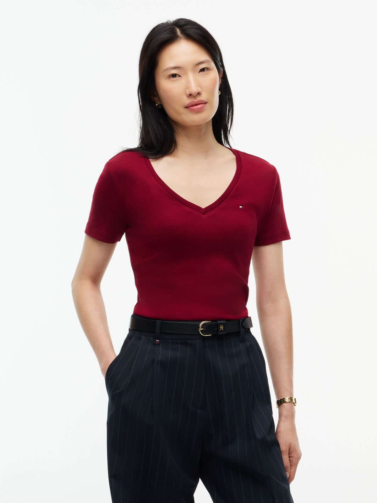 V-Neck Favorite T-Shirt — Plum Glaze
