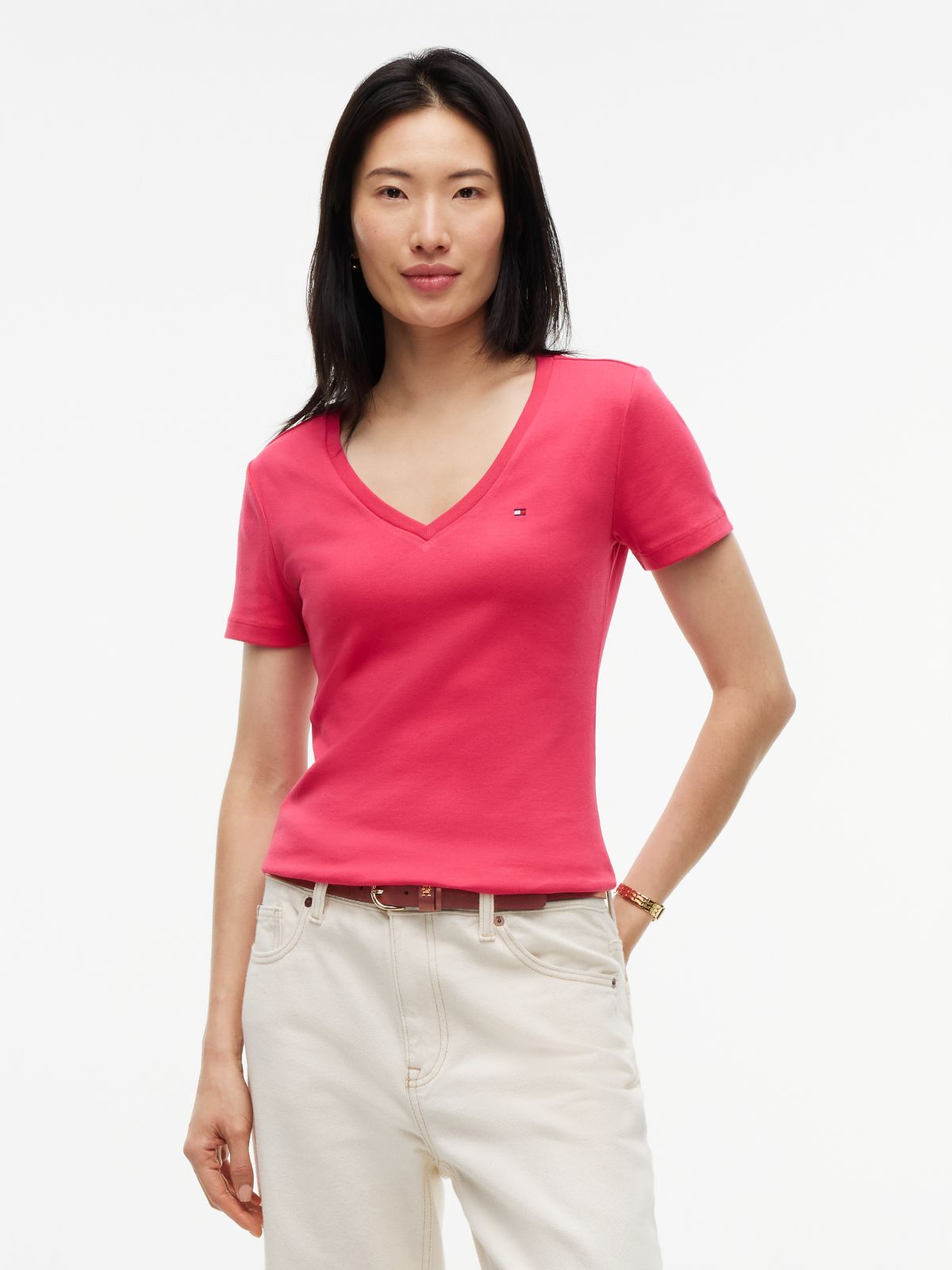 V-Neck Favorite T-Shirt — Vintage Cerise