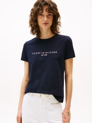 Tommy Hilfiger Heritage V-Neck T-Shirt, Women's Short Sleeve, Classic White  - Worldshop