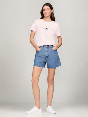 Embroidered Tommy Logo T-Shirt, Light Pink