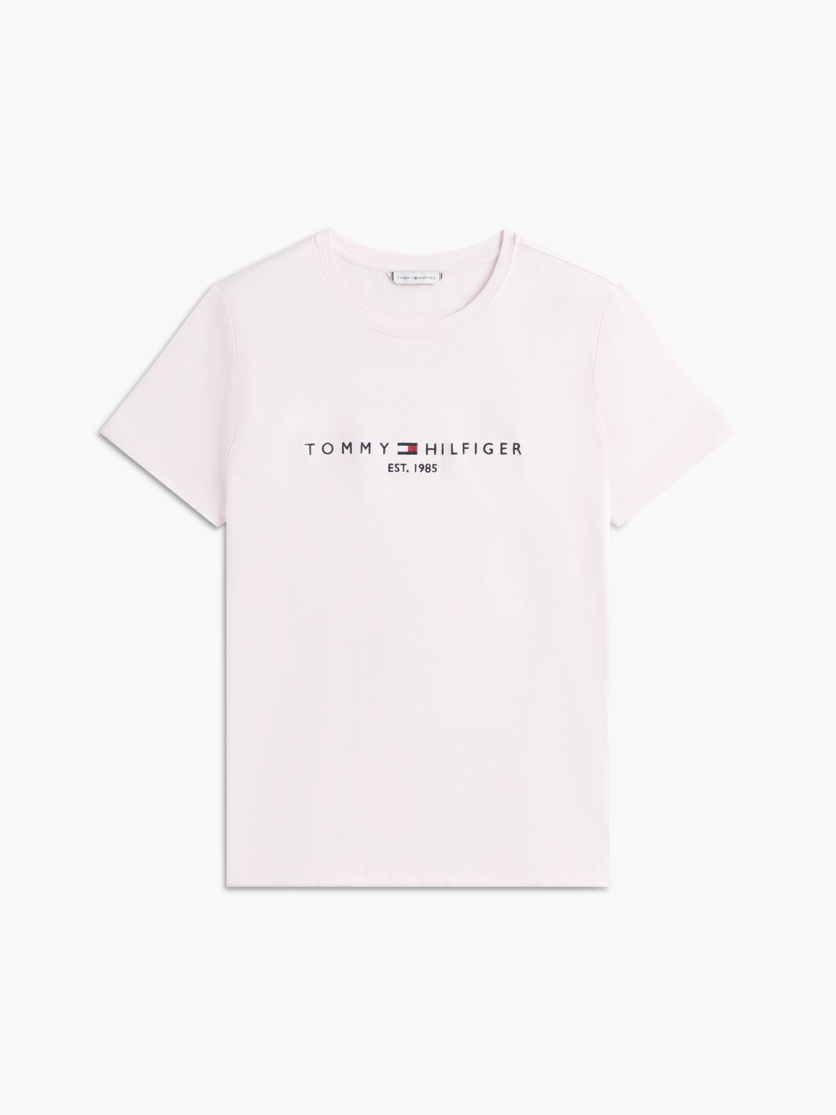 Embroidered Tommy Logo T-Shirt — Light Pink