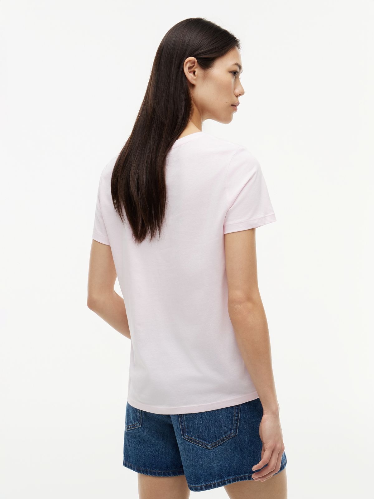 Embroidered Tommy Logo T-Shirt — Light Pink