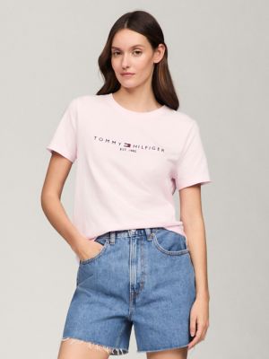 Embroidered Tommy Logo T-Shirt, Light Pink
