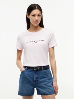 Embroidered Tommy Logo T-Shirt — Light Pink 1