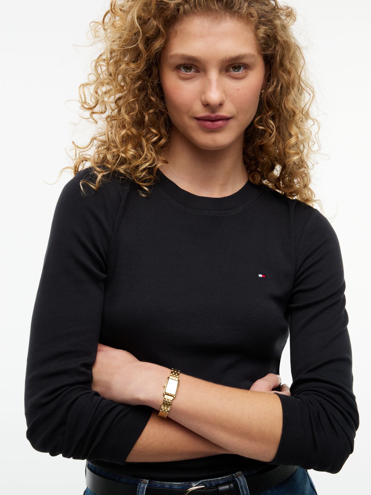 Long-Sleeve Crewneck Favorite T-Shirt — Black