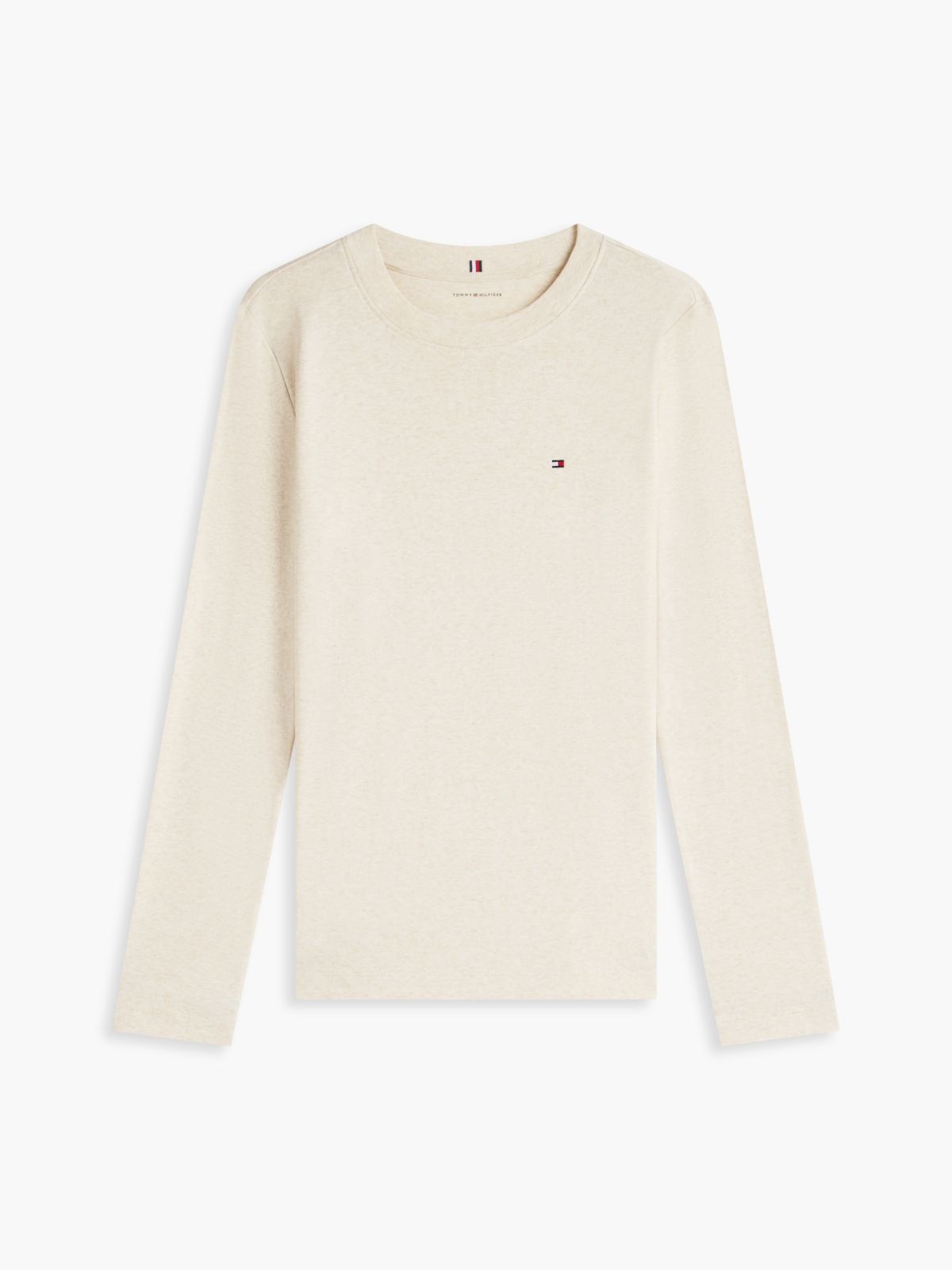 Long-Sleeve Crewneck Favorite T-Shirt — Beige