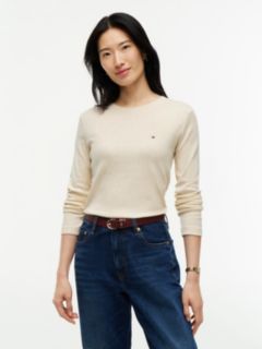 Long-Sleeve Crewneck Favorite T-Shirt — Beige 1