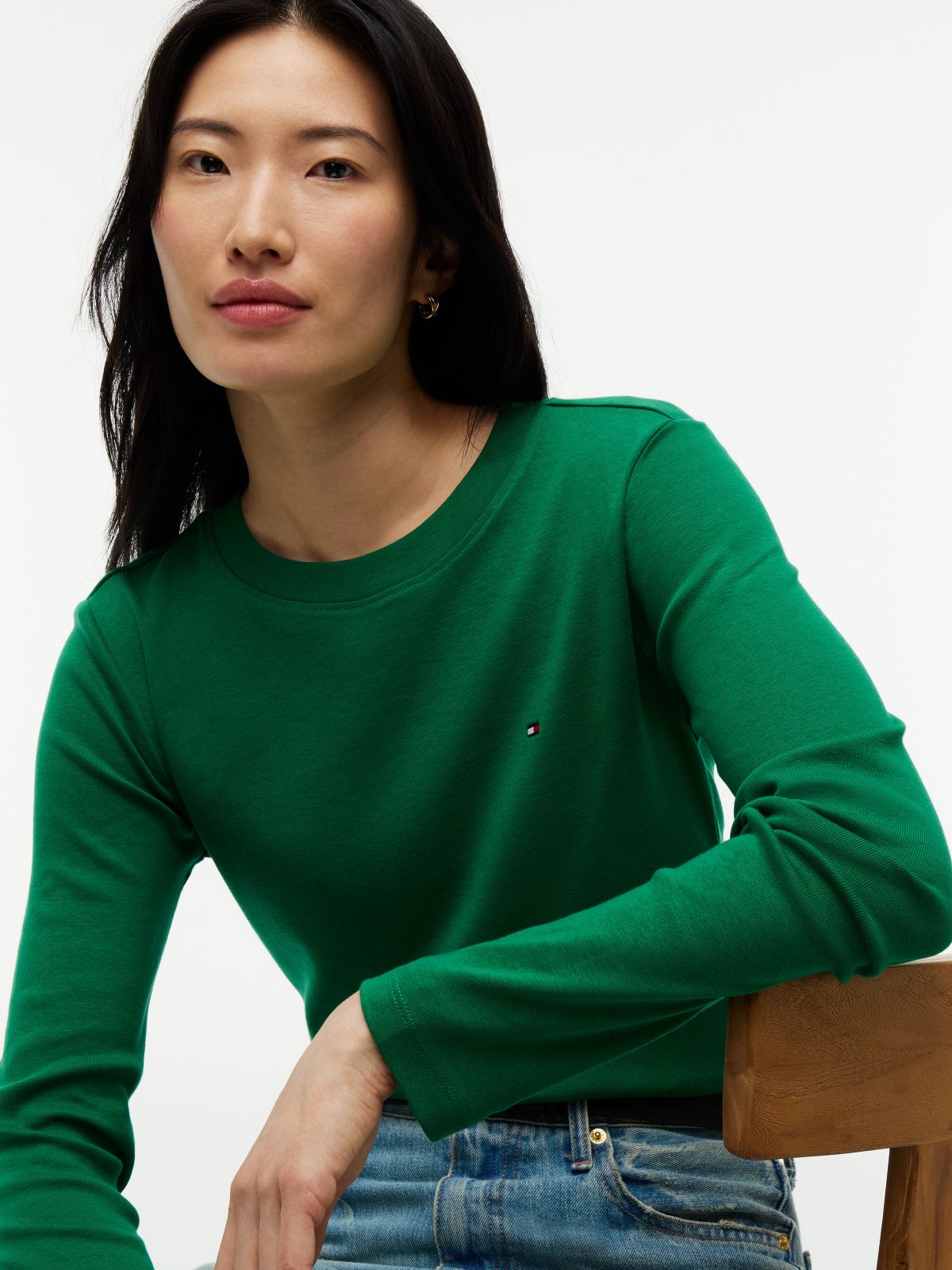 Long-Sleeve Crewneck Favorite T-Shirt — Nouveau Green