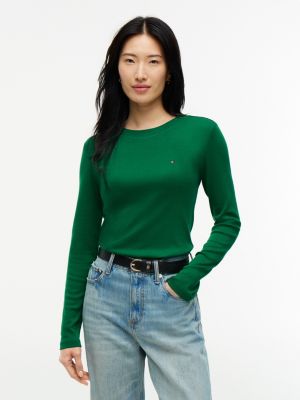 Long-Sleeve Crewneck Favorite T-Shirt, Nouveau Green