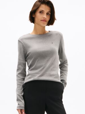 Grey long sleeve tommy hilfiger top online