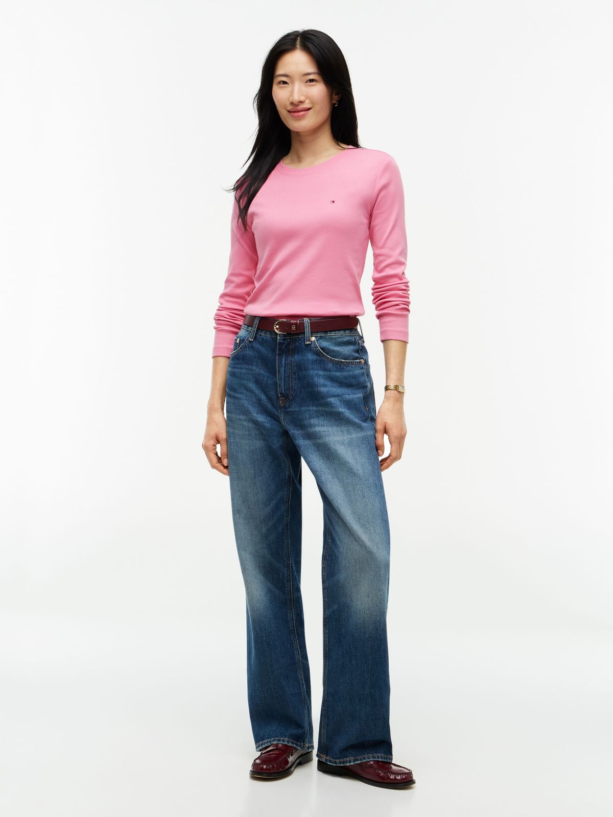 Long-Sleeve Crewneck Favorite T-Shirt — Mystic Pink