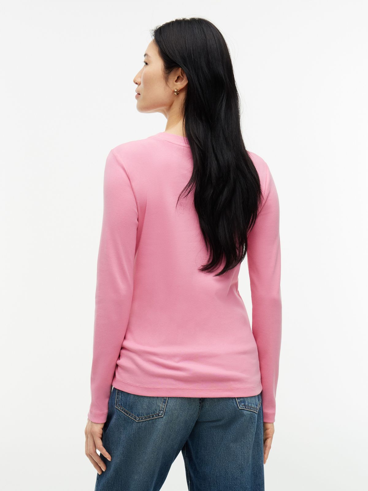 Long-Sleeve Crewneck Favorite T-Shirt — Mystic Pink