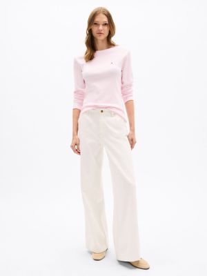 Long-Sleeve Crewneck Favorite T-Shirt, Light Pink