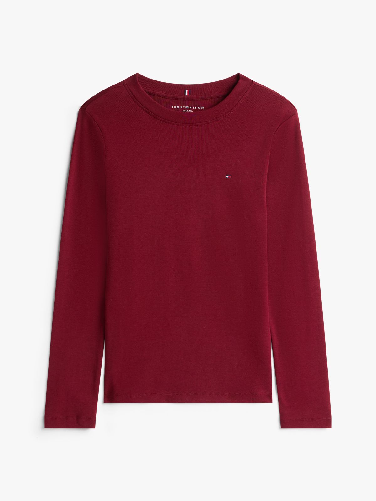 Long-Sleeve Crewneck Favorite T-Shirt — Burgundy