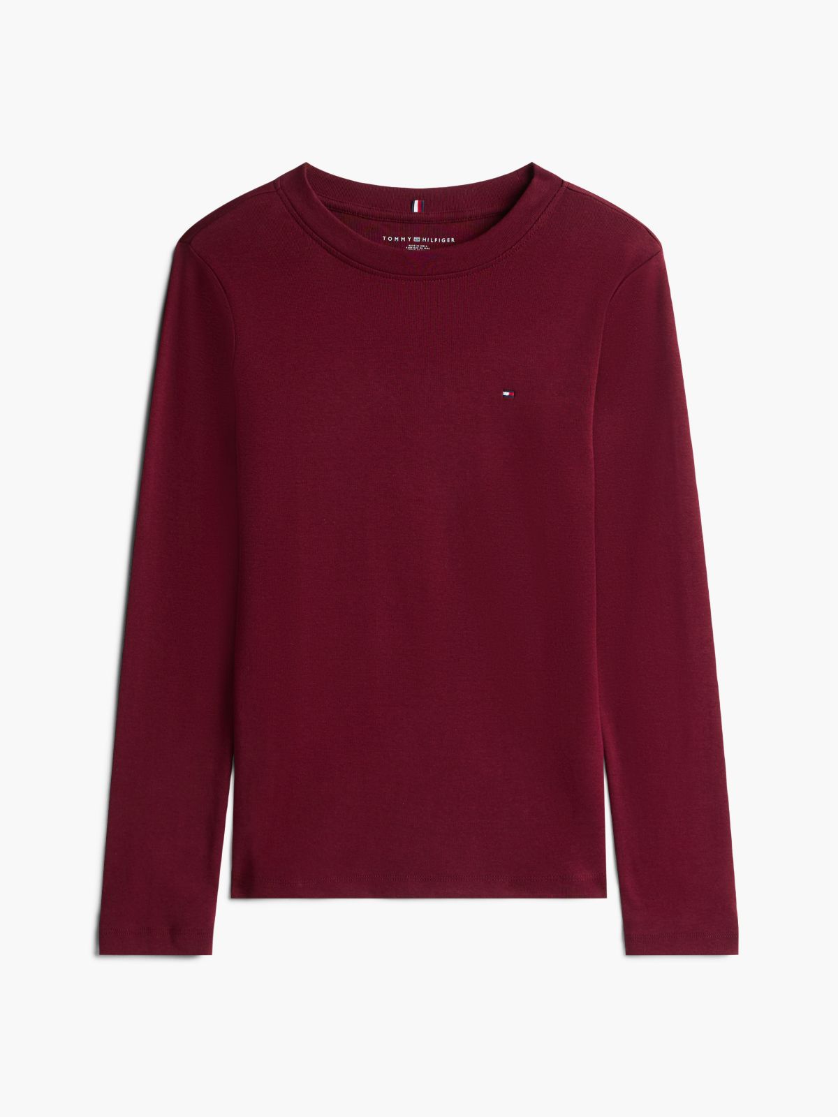 Long-Sleeve Crewneck Favorite T-Shirt — Burgundy