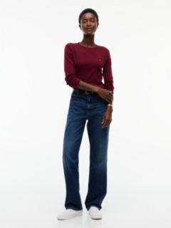 Long-Sleeve Crewneck Favorite T-Shirt — Burgundy 2
