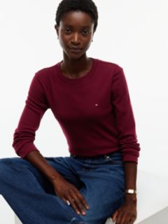 Long-Sleeve Crewneck Favorite T-Shirt — Burgundy 3