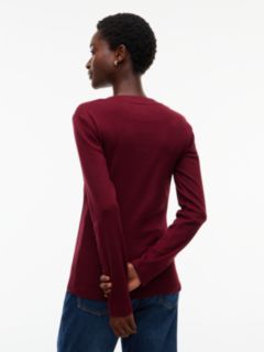 Long-Sleeve Crewneck Favorite T-Shirt — Burgundy 4