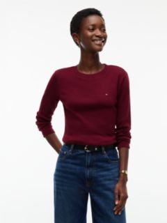 Long-Sleeve Crewneck Favorite T-Shirt — Burgundy 1