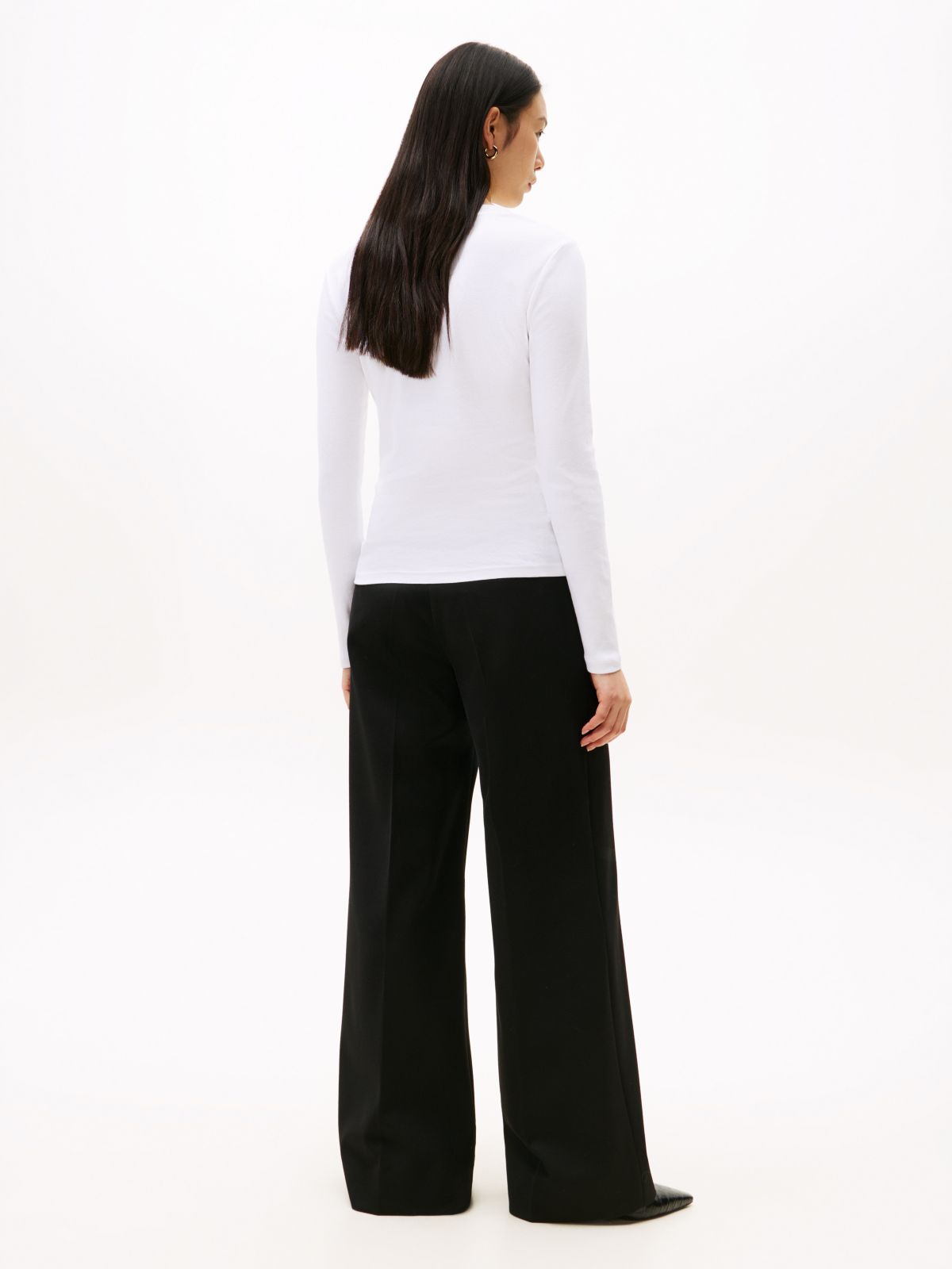 Long-Sleeve Crewneck Favorite T-Shirt — White